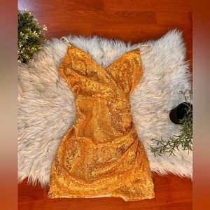Gold sparkly short dress